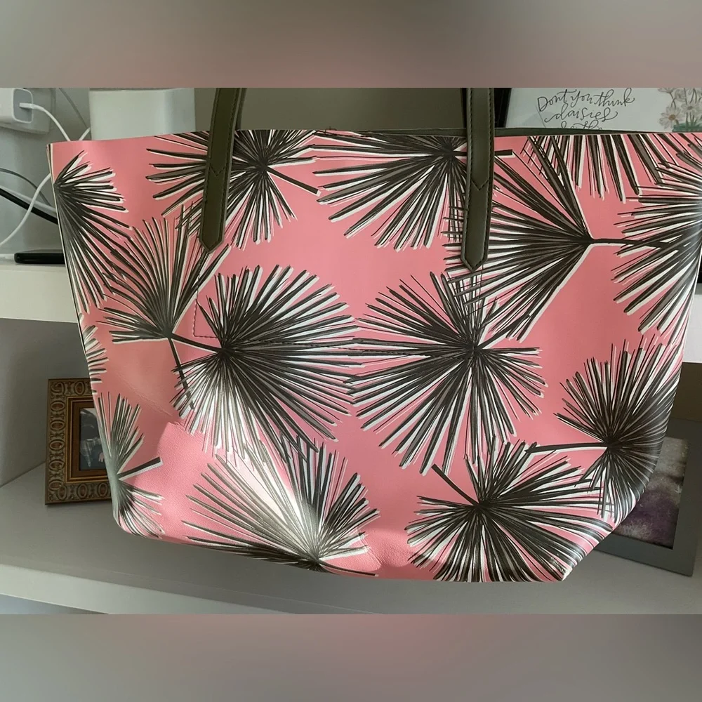 A New Day Palms Faux Tote Beach Bag